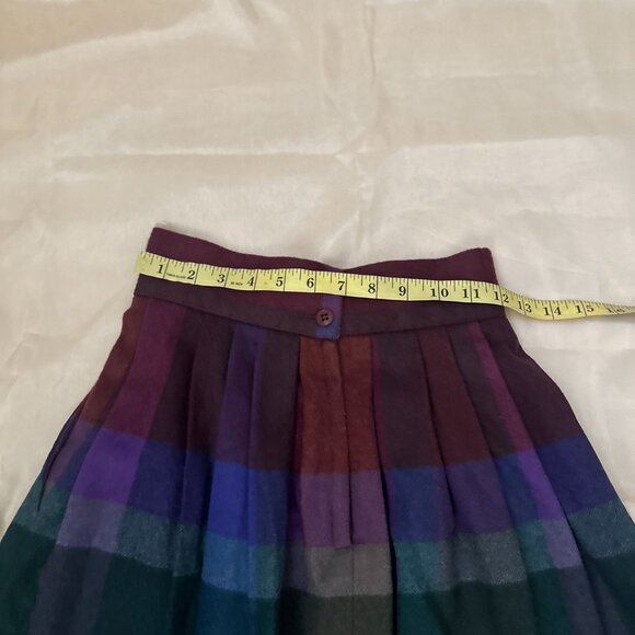 plaid wool maxi pleated skirt - Picture 6 of 8